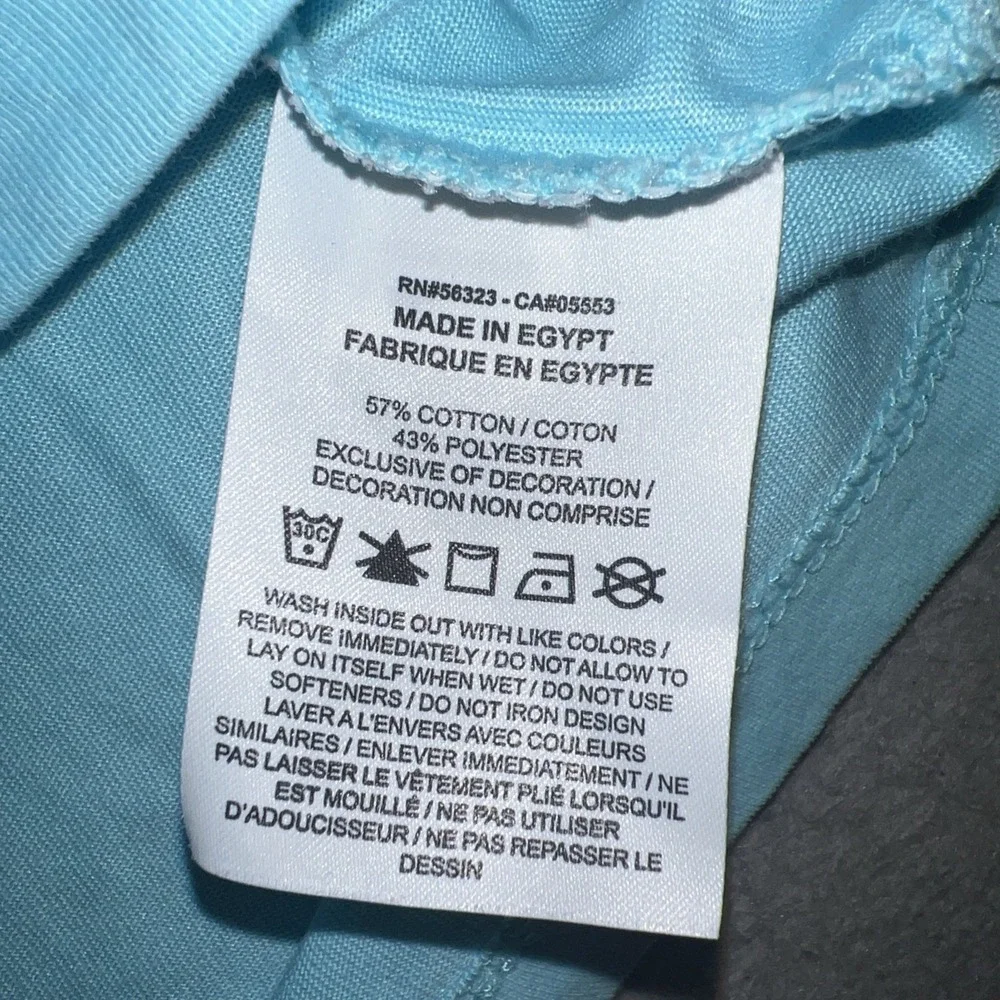Nike Fly Just Do It T Shirt Women's Sz L Blue Dri-Fit Flaming Net Tee DM2569-482